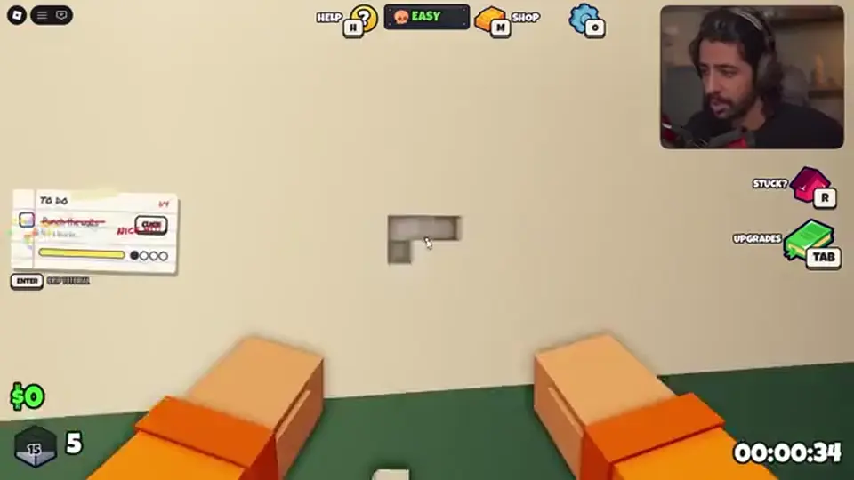 First-person punch hole in a Punch Out Of Prison prison wall